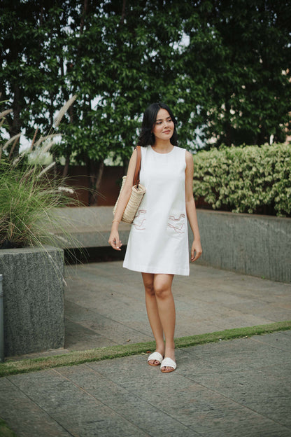 Kahwa Short Dress - White