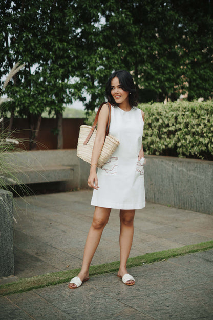 Kahwa Short Dress - White