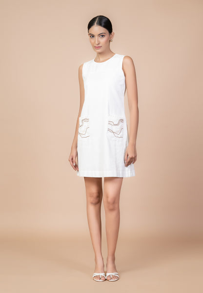 Kahwa Short Dress - White