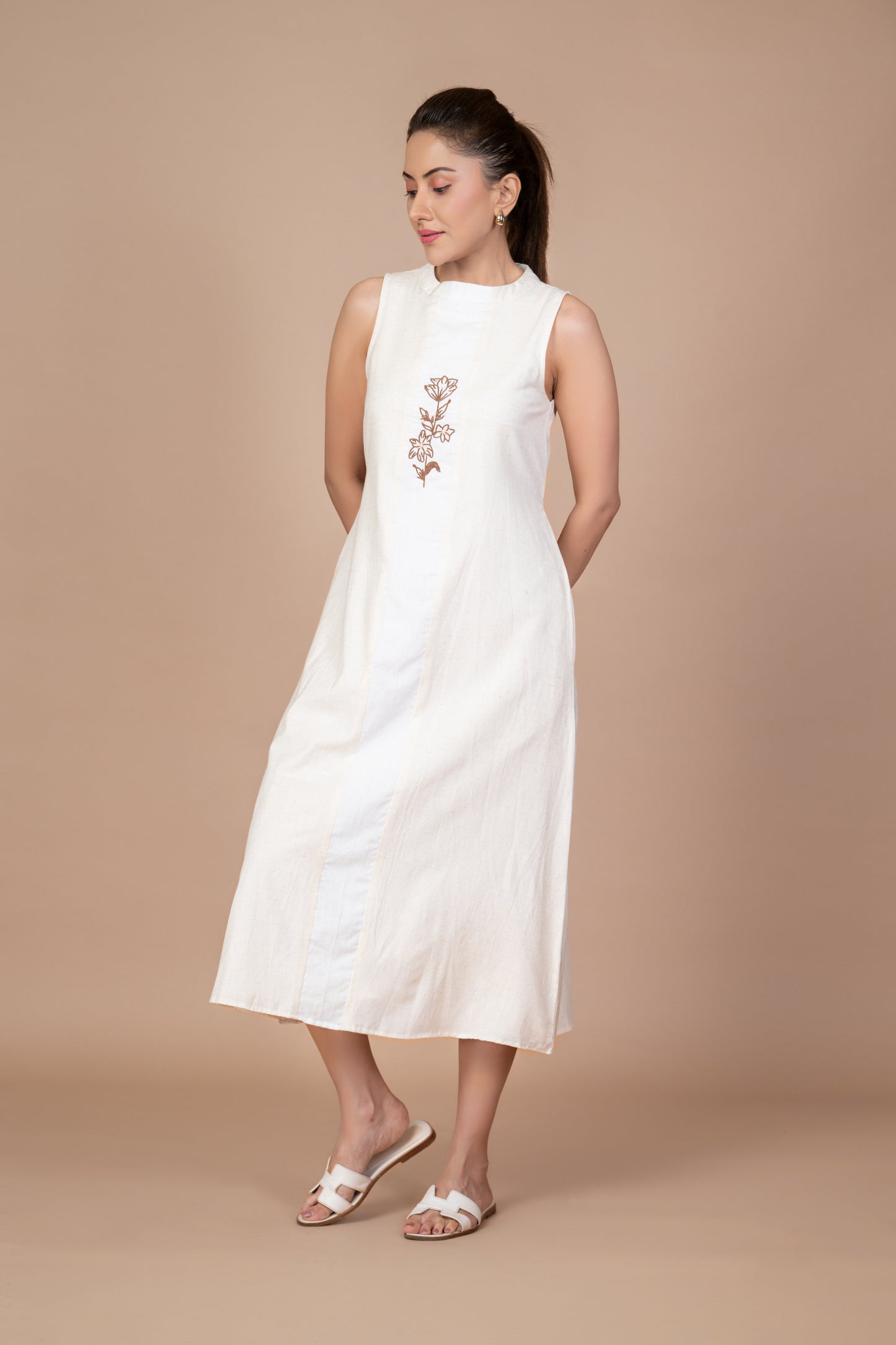 Rogan A Line Dress - Beige