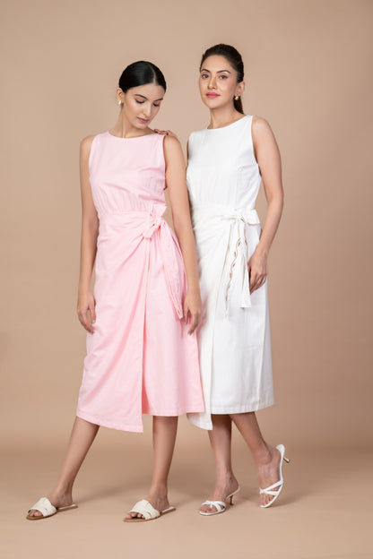 Aru Side Knot Dress - Pink